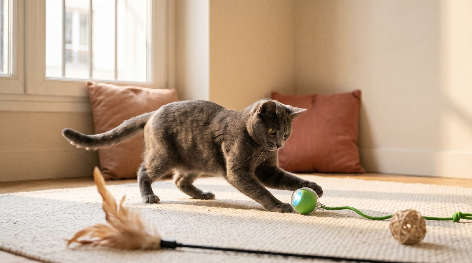 Jeux pour chat qui s'ennuie : 8 idées testées (dont une qui joue toute seule)